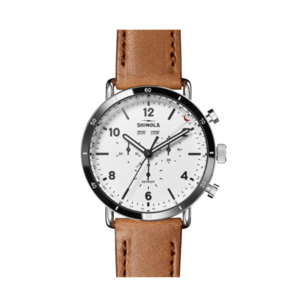 Shinola The Canfield Sport Leather Strap Watch
